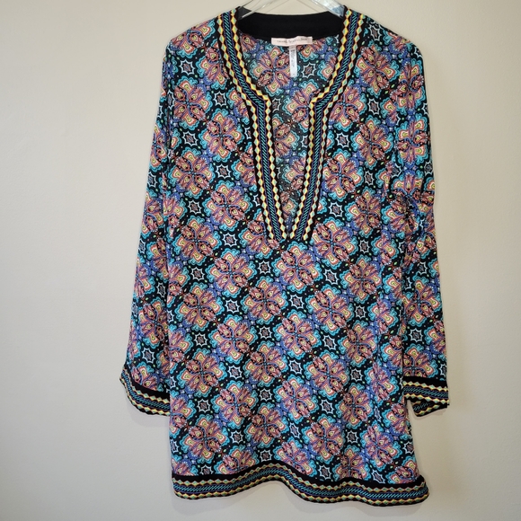 Nanette Lepore Swim Paloma Embroidered Tunic Beach Pool Coverup Dress Sz Medium - Picture 2 of 14